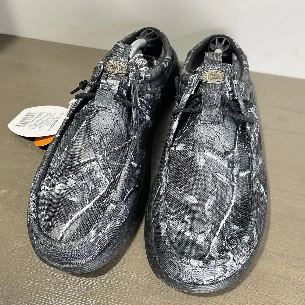 Jelly Roll Hey Dude Mens Size 14 Slides NEW Realtree Edge Wally Black Camo Shoes